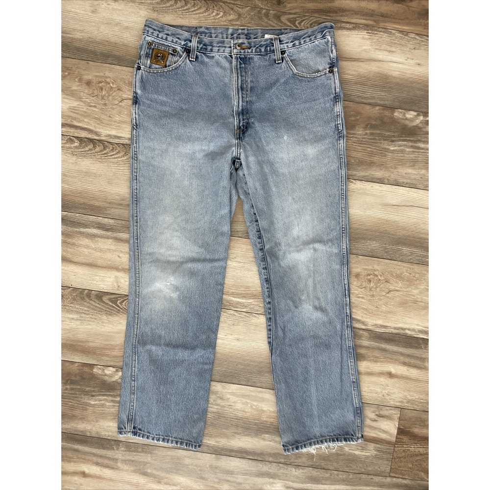 Cinch Bronze Label Rigid Jeans Mens 38X32 Light Blue Slim Fit Tapered